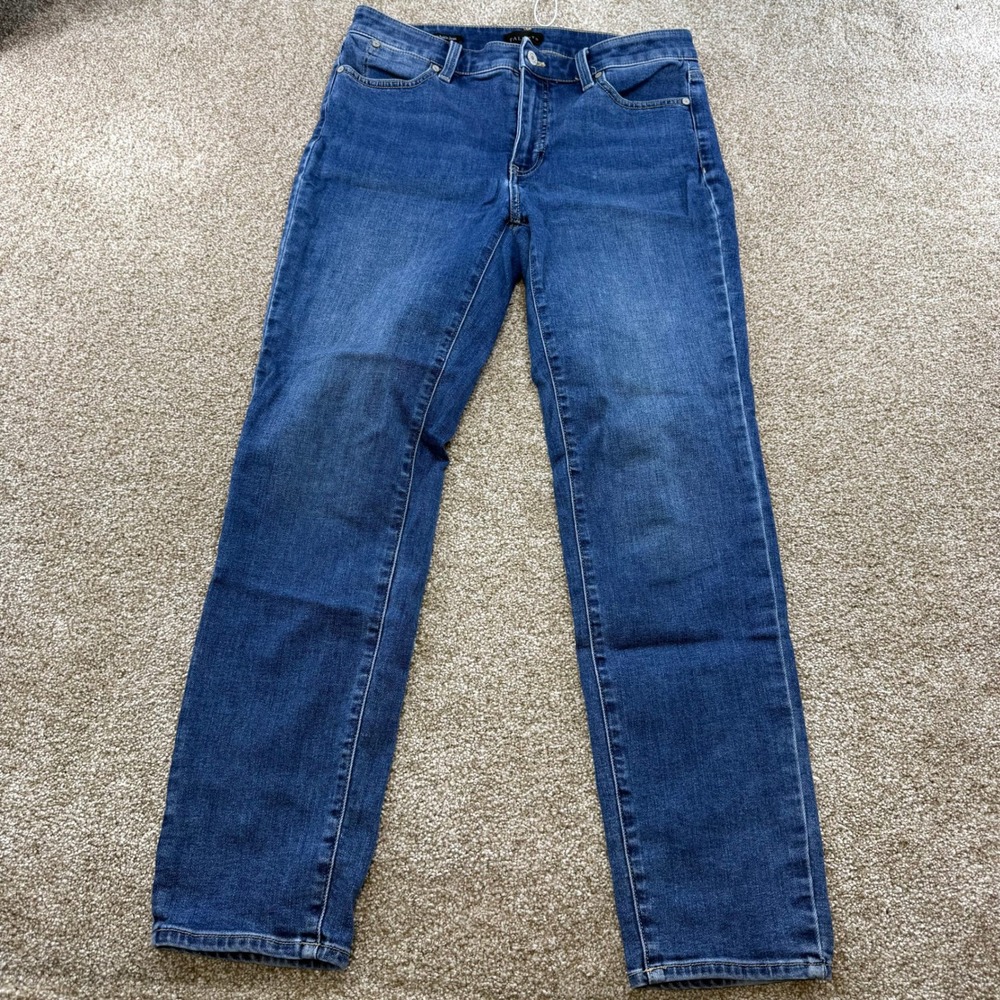 Talbots Slim Ankle Jeans Womens 6 Palma Wash Medium Blue Stretch Denim Casual